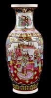 Kínai váza. Részben kézzel festett, jelzett, hibátlan 26 cm