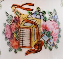 Kínai váza. Részben kézzel festett, jelzett, hibátlan 26 cm