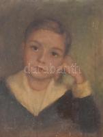 Vida Z 1942 (,) jelzéssel: Kisfiú portréja. Olaj, vászon. Sérült fa keretben, 48×37 cm