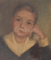 Vida Z 1942 (,) jelzéssel: Kisfiú portréja. Olaj, vászon. Sérült fa keretben, 48×37 cm
