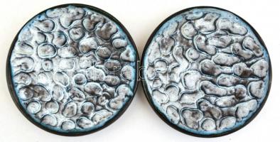 Király repesztett mázas kerámia mokkás készlet, jelzett, hibátlan