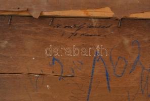 Jelzés nélkül, 1910-25 körül: A vetélytársak (kiscsibék). Olaj, fa, sérült, hátoldalán címmel és 75 ...