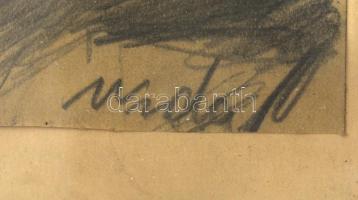 Vida jelzéssel: Hölgy portréja. Ceruza, papír, kasírozva, foltos, üvegezett fa keretben, 22,5×16,5 c...