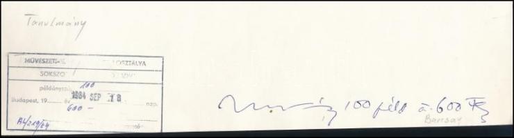 Barcsay Jenő (1900-1988): Női akt kompozíció (Tanulmány). Ofszet, papír, Művészeti Alap 1984. IX.18....