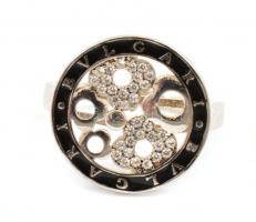 Ezüst(Ag) gyűrű virágmintával, Bulgari jelzéssel, méret: 53, bruttó: 3,42 g