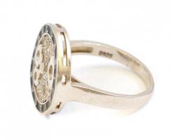 Ezüst(Ag) gyűrű virágmintával, Bulgari jelzéssel, méret: 53, bruttó: 3,42 g