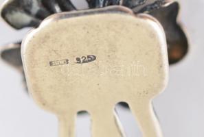 Ezüst(Ag) virágos könyvjelző, jelzett, h: 5,5 cm, nettó: 6,52 g