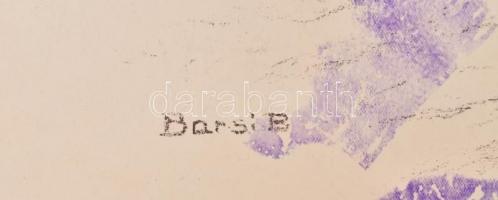 Iványi jelzéssel: Táj (hátoldalán nyomat Barsi B jelzéssel). Akvarell, papír, paszpartura ragasztva....