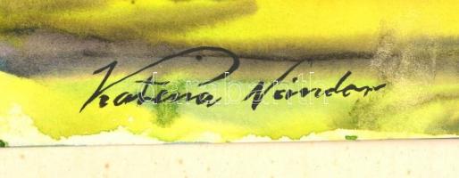 Katona jelzéssel: Hegyvidéki táj. Akvarell, papír, paszpartura ragasztva. 28,5×41 cm