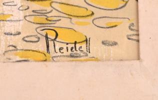 Pleidell jelzéssel: Vitorlások. Akvarell, ceruza, papír, sérült. Sérült paszpartura ragasztva. 33×45...