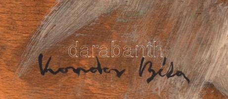 Kondor jelzéssel: Koponyás alak. Vegyes technika, fa, sérült. 58×38 cm