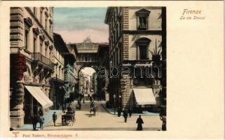 Firenze, Florence; La via Strozzi, Confettureria / street, Helvetia Hotel Suisse, shop