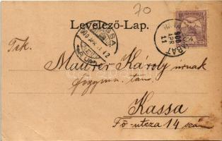 1900 Rimaszombat, Rimavská Sobota; Három Rózsa szálloda, étterem és kávéház, Megyeháza, Takarékpénzt...