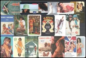 cca 1973-2000 19 db hölgyeket ábrázoló, részben erotikus kártyanaptár