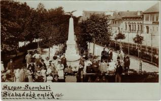 ~1899 Szepesszombat, Spisská Sobota; 1848-1849-es magyar szabadságharc emlékére emelt honvéd emlékoszlop avatási ünnepsége / inauguration ceremony of the 1848-49 Hungarian Revolution Heroes' monument. photo