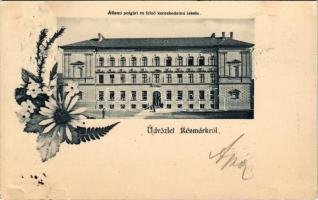 1899 Késmárk, Kezmarok; Állami polgári és felső kereskedelmi iskola / school. Floral (EK)