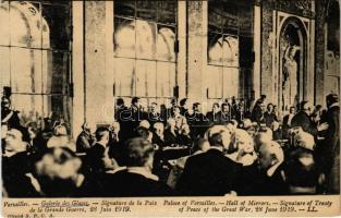 1919 Palace of Versailles, Hall of Mirrors, Signature of Treaty of Peace of the Great War / Versailles-i békeszerződés aláírása