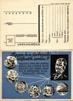 Lépjen be a távbeszélő előfizetők sorába! A Magyar Királyi Posta Távbeszélő Propaganda Irodájának reklámlapja és válaszlapja kihajtható képeslapon / advertisement postcard of the Hungarian Royal Posts Phone Propaganda Office, foldable card