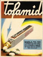 1949 Tofamid egyenletes és biztos hatású lázcsillapítás. Richter Gedeon Vegyészeti Gyár rt. / Hungarian antipyretic medicine advertisement (16,3 x 12,1 cm)