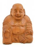Ülő Buddha. faragott fa szobor. 11 cm
