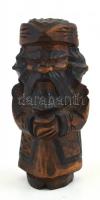 Kadhafi líbiai vezető keményfa faragott fa szobor. 18,5 cm