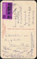 1988 Magyar birkózók által aláírt képeslap az olimpiáról Kozma István (1939-1970), Polyák, Erdős, Rusznyák, Nyers és mások