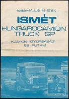 1988 Hungarocamion Truck GP, 1988. május 14-15., Hungarocamion Truck Grand Prix 88 programfüzet, hajtásnyommal, 2 sztl. lev.