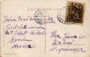 Losonc, Lucenec; Állami főgimnázium. Fischer Sándor kiadása / high school + "1938 Losonc vissza...