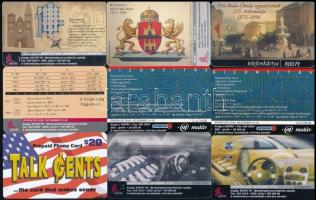 1998-2001 8 db magyar telefonkártya, és 1 db amerikai telefonkártya,