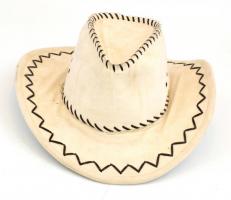 Drapp színű western kalap, belül kissé piszkos, d: 37 cm