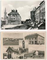 Várpalota. Képzőművészeti Alap Kiadóvállalat - 4 db modern képeslap (Bányász szobor, Kultúrház, közs...