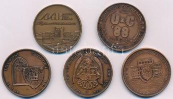 1986-1991. "gr. Széchenyi István" Br emlékérem tétel (5xklf) T:1-2