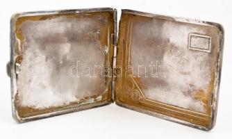 Alpakka cigarettatárca, kis horpadásokkal, 8×9 cm