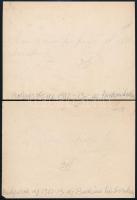 1912-1913 Bolgár katonák a Balkán-háborúban, 2 db fotó, kis szakadással, 11×14,5 cm