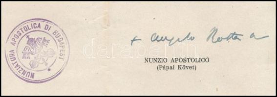 1944 A Budapesti Apostoli Nunciatúra által kibocsátott zsidó személynek szóló oltalomlevél, Gerő Zsó...