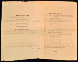 1942 2 db sorsolási jegyzék, hajtott, gyűrött
