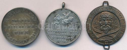 Ausztria 3db-os emlékérem és sport díjérem tétel, közte 1929. "Verbrand Österreichischen Schwim...