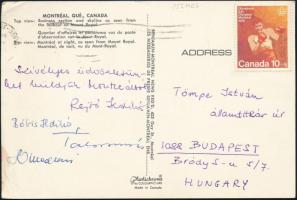 1976 A montreáli nyári olimpián bronzérmes női tőrcsapat 2 tagjának, Rejtő Ildikó és Bóbis Ildikó olimpikonoknak és másik két azonosítatlan személynek a képeslapja haza, Tömpe István államtitkár politikus részére, sajátkezű aláírásaikkal.