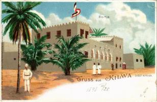 1898 Kilwa, Boma. German colonial postcard. Verl. u. Eigent. d. Deutschen Kolonialhauses No. 6. Art Nouveau, litho (EK)