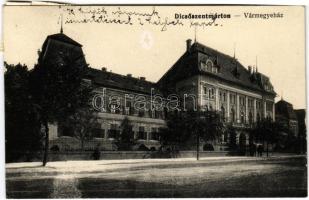 1917 Dicsőszentmárton, Tarnaveni, Diciosanmartin; vármegyeház / county hall