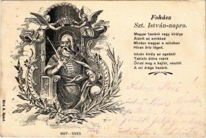 1903 Fohász Szt. István napra 997-1033. Bíró A. / Stephen I of Hungary, Art Nouveau (EK)