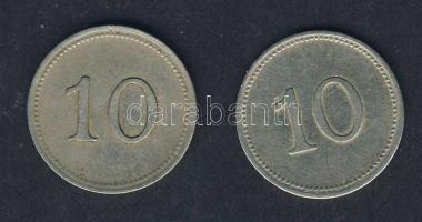 1900 körül "Magy. Kir. Államvasutak alkalmazottai Fogyasztási Szövetkezet 10" bárca (2x) T:2/3