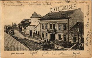 1906 Budapest XXII. Budafok, Alsó Sas utca, Dietzl József cs. és kir. udvari szállító üzlete