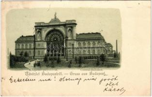 1899 Budapest VII. Központi (Keleti) pályaudvar, vasútállomás. Rigler Részv. Társ. Art Nouveau, litho (EK)