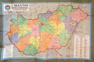 1966 Magyar Népköztársaság államigazgatási térképe, 1:500.000, Kartográfia, 78x115 cm