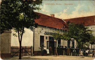 1912 Aurélháza, Rauti; Fő utca, Thiery Keresztély üzlete és saját kiadása / Hauptgasse / main street, shop of Keresztély (kopott sarkak / worn corners)