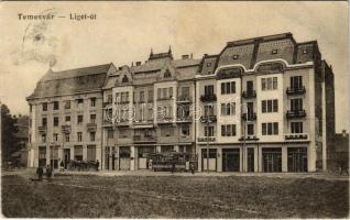 1916 Temesvár, Timisoara; Liget út, villamos / street view, tram (fl)