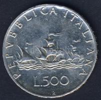 Olaszország 1964. 500L Ag "Kolombusz hajói" T:2/3 ph.