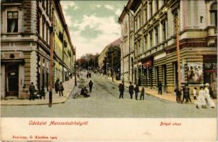 Marosvásárhely, Targu Mures; Bolyai utca, Pap Zsigmond üzlete. Petróczy G. kiadása / street view, shops