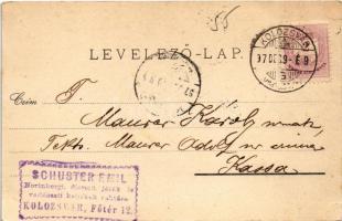 1897 (Vorläufer!) Kolozsvár, Cluj; Honvéd vértanúk emléke, Rákóczi emlékmű, Nemzeti színház, Gazdasá...